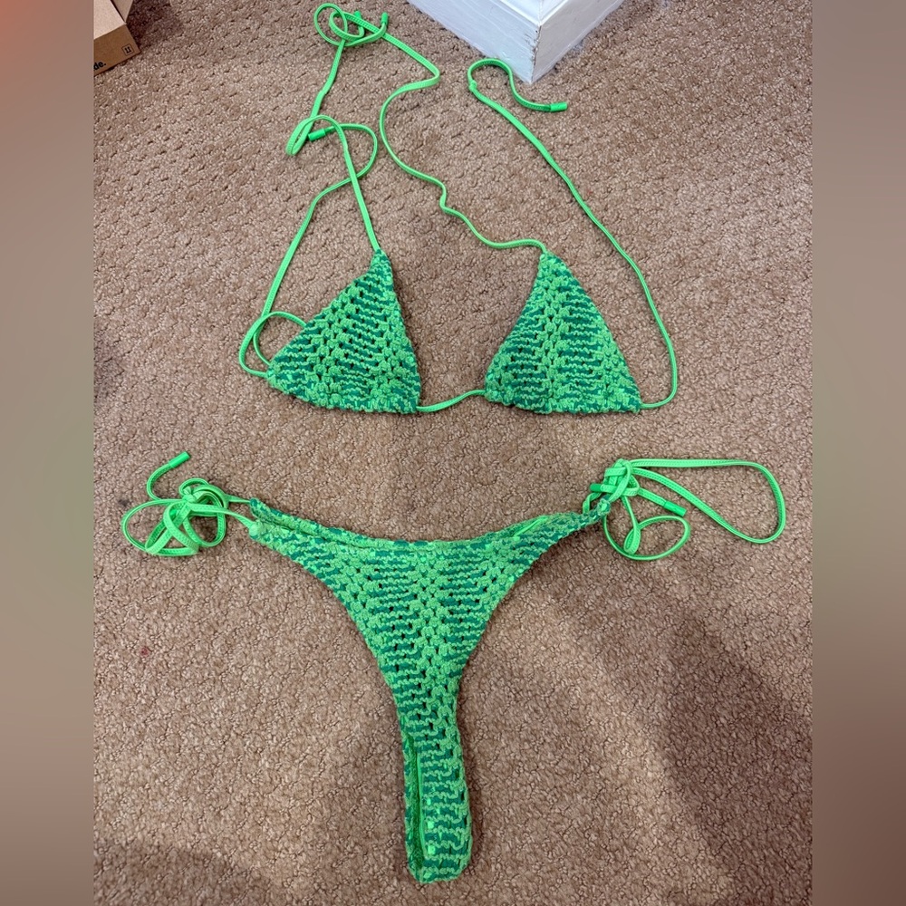 Triangl Swimwear Neon Green Crochet Bikini